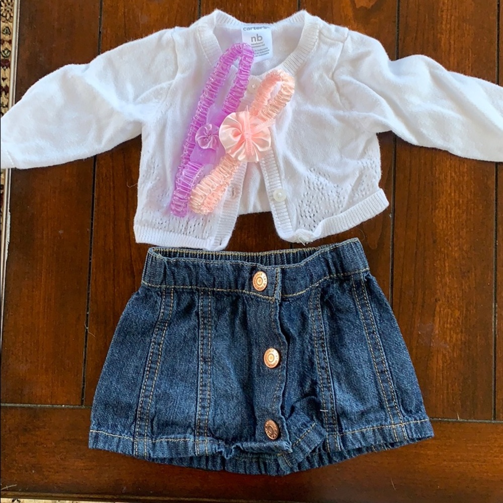 Newborn skirt and cardigan